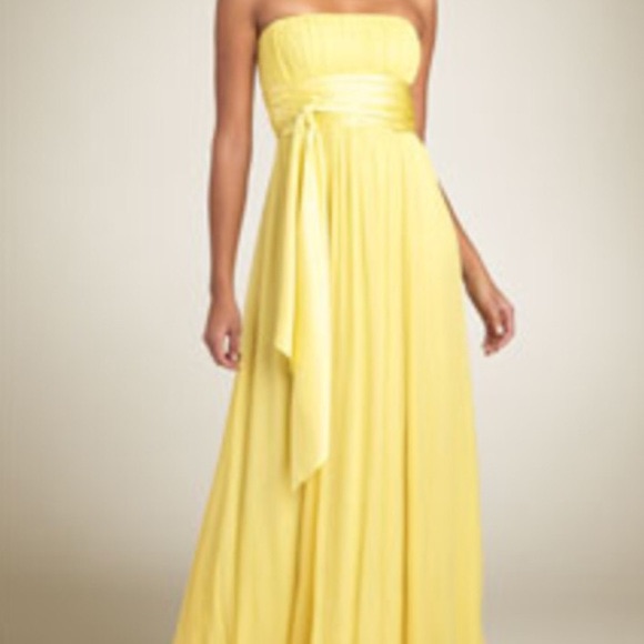 Bcbg Yellow Evening Maxi Dress Size 6